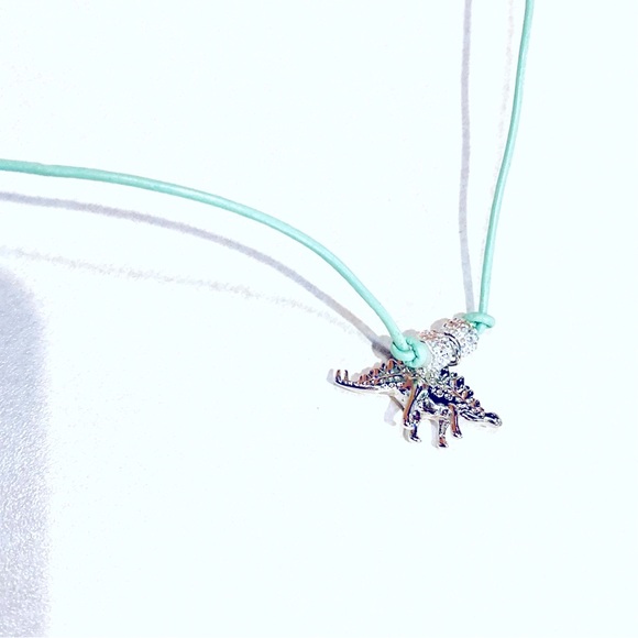 Handmade Silver Glitter Holiday Stegosaurus Dinosaur - Picture 5 of 5